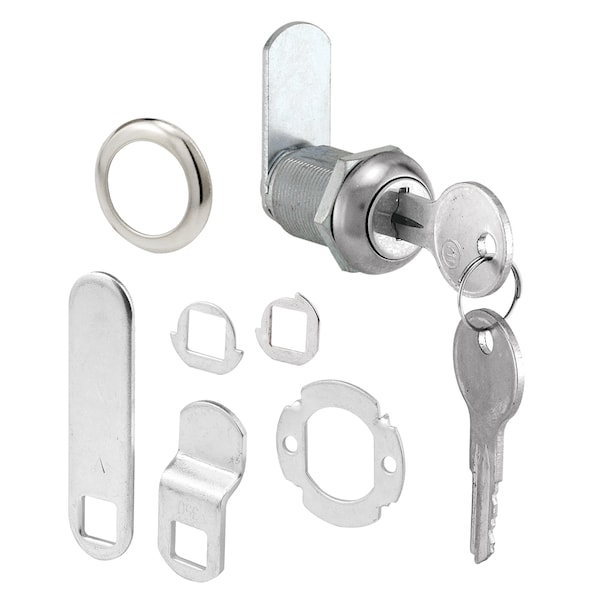 Prime-Line Drawer and Cabinet Lock, 7/8 in., Diecast, Stainless Steel, 9/16 in U 9943KA - main
